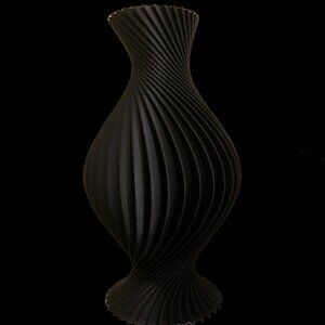 Elegant Black Spiral Vase0003 - Home Accent